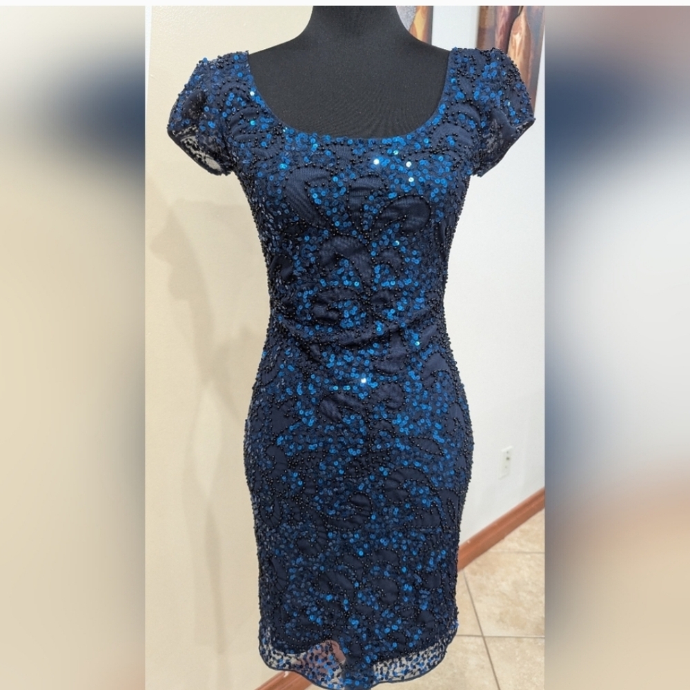 NWOT Shail K. Navy Blue Sequin Dress Size 2